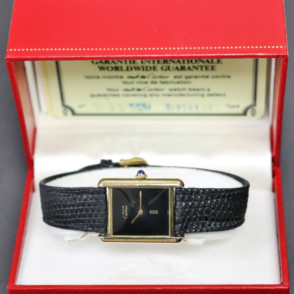 Cartier Gold Tank Watch 23mmx30mm Papers Box
